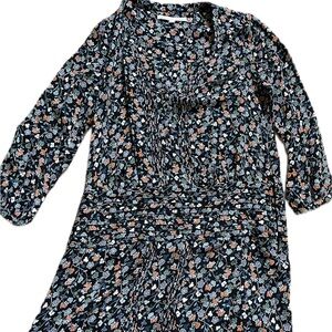 Veronica Beard Floral V Neck Dress
